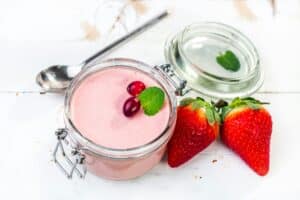 Homemade strawberry mousse